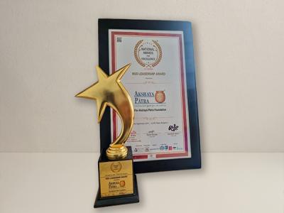 Akshaya Patra receives the NGO Leadership Award at the National Awards for Excellence