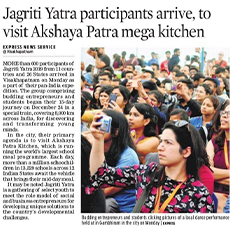 Jagriti Yatra Participants on a tour of Akshaya Patra 