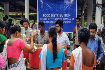 The volunteers try to serve everyone as quickly as possible