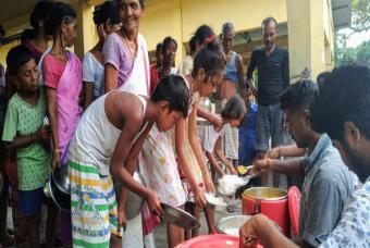 Children and old people are served first